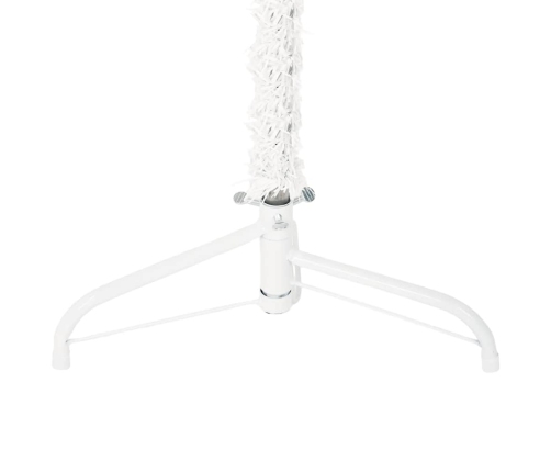 Medio árbol de Navidad artificial con soporte blanco 120 cm