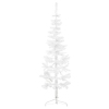 Medio árbol de Navidad artificial con soporte blanco 180 cm