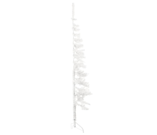 Medio árbol de Navidad artificial con soporte blanco 180 cm