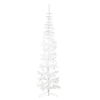 Medio árbol de Navidad artificial con soporte blanco 210 cm