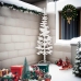 Medio árbol de Navidad artificial con soporte blanco 210 cm