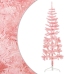 Medio árbol de Navidad artificial con soporte rosa 120 cm