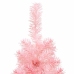 Medio árbol de Navidad artificial con soporte rosa 120 cm