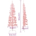 Medio árbol de Navidad artificial con soporte rosa 120 cm