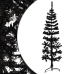 Medio árbol de Navidad artificial con soporte negro 120 cm