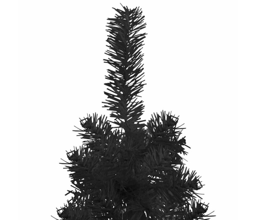 Medio árbol de Navidad artificial con soporte negro 120 cm