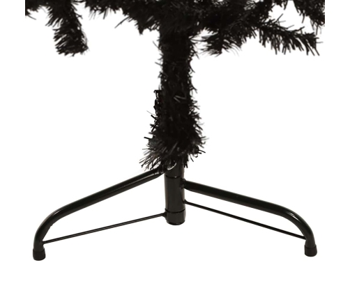 Medio árbol de Navidad artificial con soporte negro 120 cm