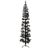 Medio árbol de Navidad artificial con soporte negro 180 cm