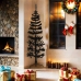 Medio árbol de Navidad artificial con soporte negro 180 cm