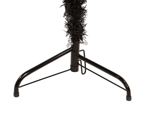 Medio árbol de Navidad artificial con soporte negro 180 cm