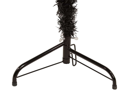 Medio árbol de Navidad artificial con soporte negro 210 cm