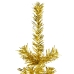 Medio árbol de Navidad artificial con soporte dorado 120 cm