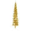 Medio árbol de Navidad artificial con soporte dorado 180 cm