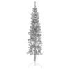 Medio árbol de Navidad artificial con soporte plateado 180 cm