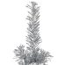 Medio árbol de Navidad artificial con soporte plateado 210 cm