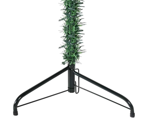 Medio árbol de Navidad artificial con soporte verde 120 cm