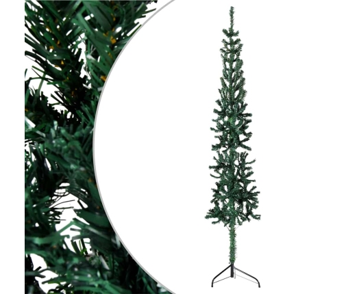 Medio árbol de Navidad artificial con soporte verde 120 cm