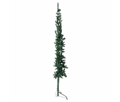 Medio árbol de Navidad artificial con soporte verde 120 cm