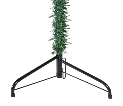 Medio árbol de Navidad artificial con soporte verde 180 cm