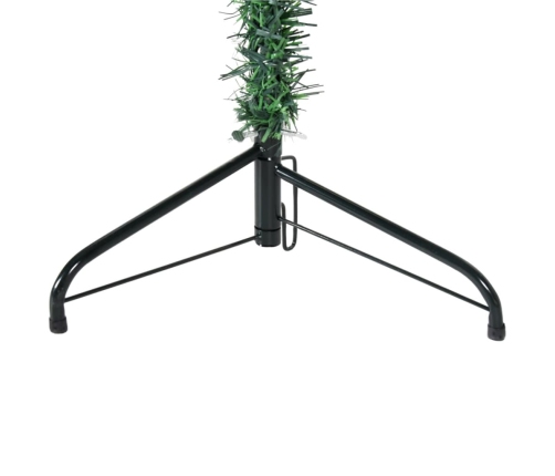 Medio árbol de Navidad artificial con soporte verde 210 cm