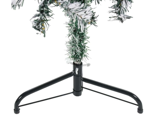 Mitad árbol Navidad artificial estrecho con nieve 120 cm