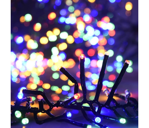 Tira de luces de racimo con 400 LED PVC multicolor 7,4 m