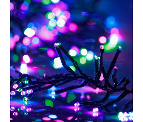 Tira de luces de racimo con 400 LED PVC pastel multicolor 7,4 m