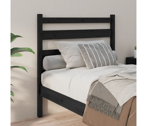 Cabecero de cama madera maciza de pino negro 81x4x100 cm