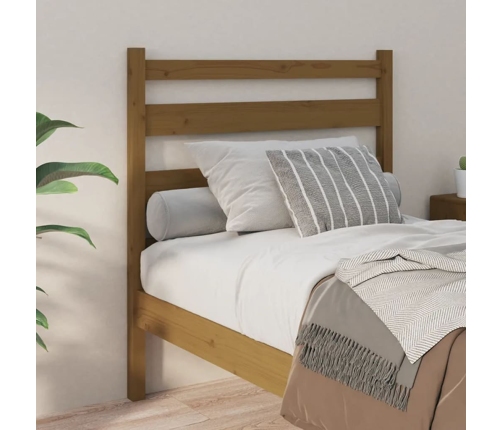 Cabecero de cama madera maciza de pino marrón miel 96x4x100 cm