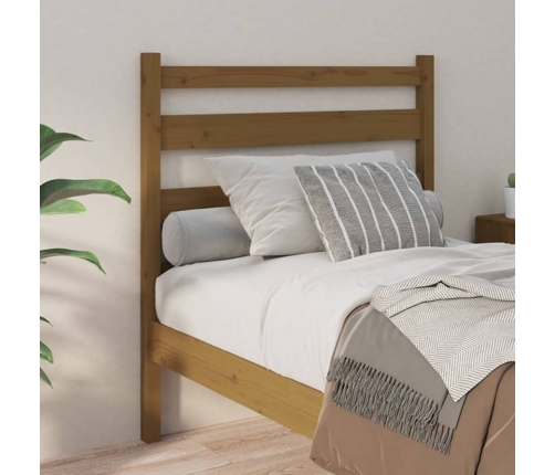 vidaXL Cabecero de cama madera maciza de pino marrón miel 106x4x100 cm