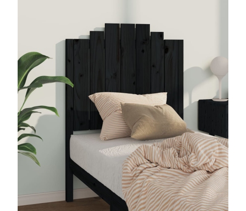 Cabecero de cama madera maciza de pino negro 81x4x110 cm