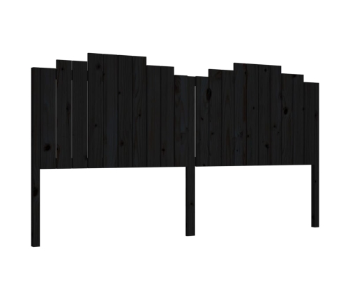 vidaXL Cabecero de cama madera maciza de pino negro 206x4x110 cm