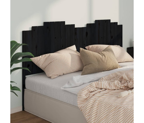 vidaXL Cabecero de cama madera maciza de pino negro 206x4x110 cm