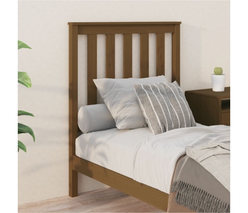 Cabecero de cama madera maciza de pino marrón miel 81x6x101 cm