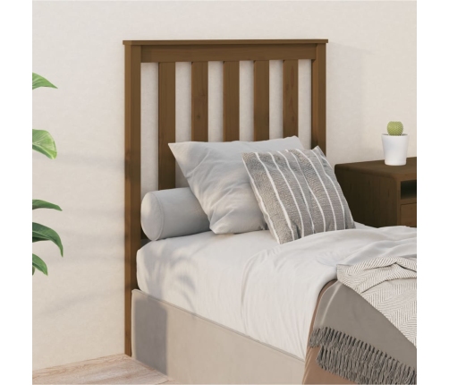 Cabecero de cama madera maciza de pino marrón miel 81x6x101 cm