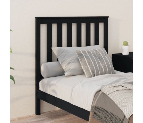 Cabecero de cama madera maciza de pino negro 96x6x101 cm