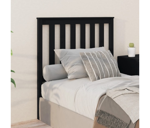 vidaXL Cabecero de cama madera maciza de pino negro 96x6x101 cm