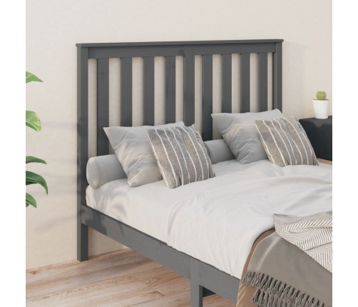 Cabecero de cama madera maciza de pino gris 126x6x101 cm