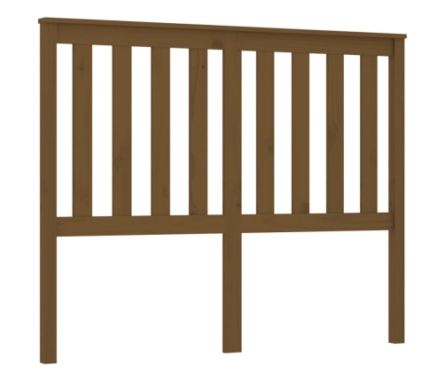 Cabecero de cama madera maciza de pino marrón miel 126x6x101 cm