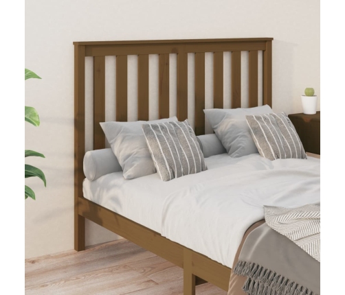 Cabecero de cama madera maciza de pino marrón miel 126x6x101 cm