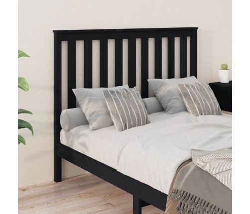 Cabecero de cama madera maciza de pino negro 126x6x101 cm