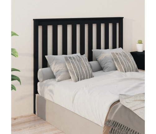 vidaXL Cabecero de cama madera maciza de pino negro 141x6x101 cm