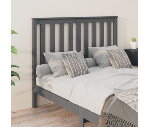 Cabecero de cama madera maciza de pino gris 146x6x101 cm