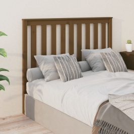 Cabecero de cama madera maciza de pino marrón miel 146x6x101 cm