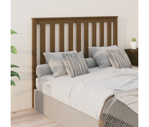 Cabecero de cama madera maciza de pino marrón miel 146x6x101 cm