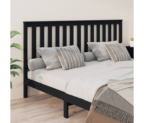 Cabecero de cama madera maciza de pino negro 186x6x101 cm