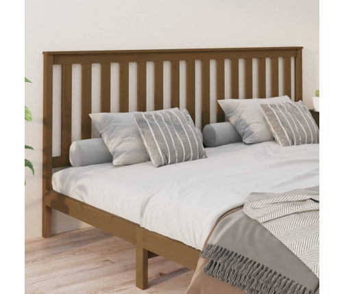 Cabecero de cama madera maciza de pino marrón miel 206x6x101 cm