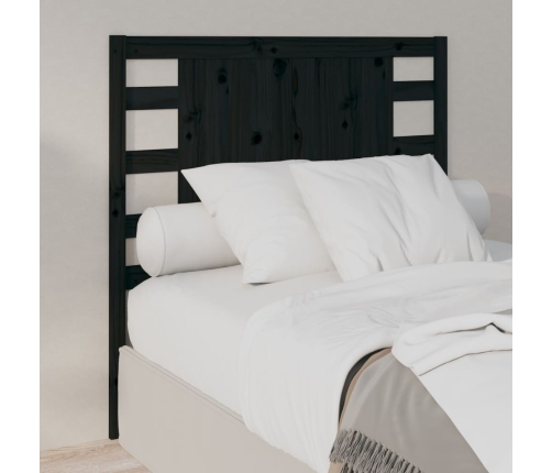 Cabecero de cama madera maciza de pino negro 96x4x100 cm