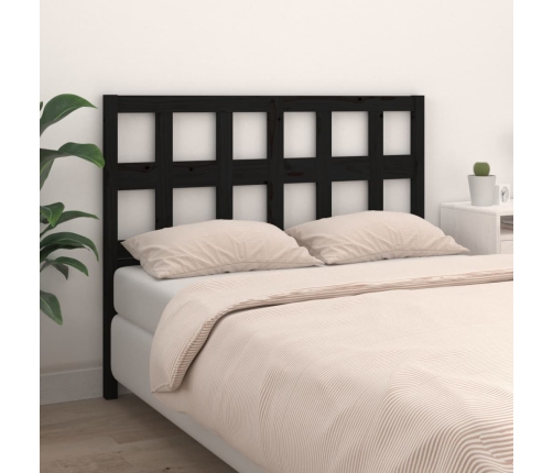 Cabecero de cama madera maciza de pino negro 125,5x4x100 cm