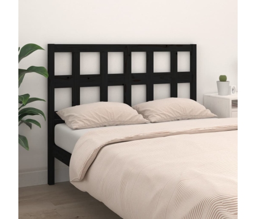 vidaXL Cabecero de cama madera maciza de pino negro 185,5x4x100 cm